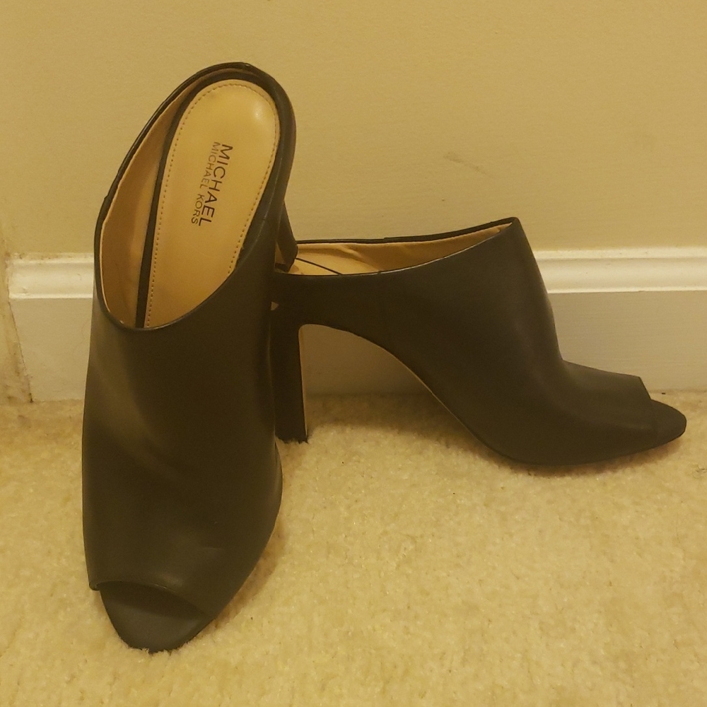 Michael Kors Black Mules with Block Heel